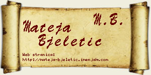Mateja Bjeletić vizit kartica